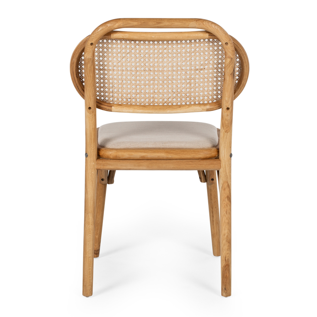 Mina Chair Natural Oak Rattan with Fabric Seat image 4
